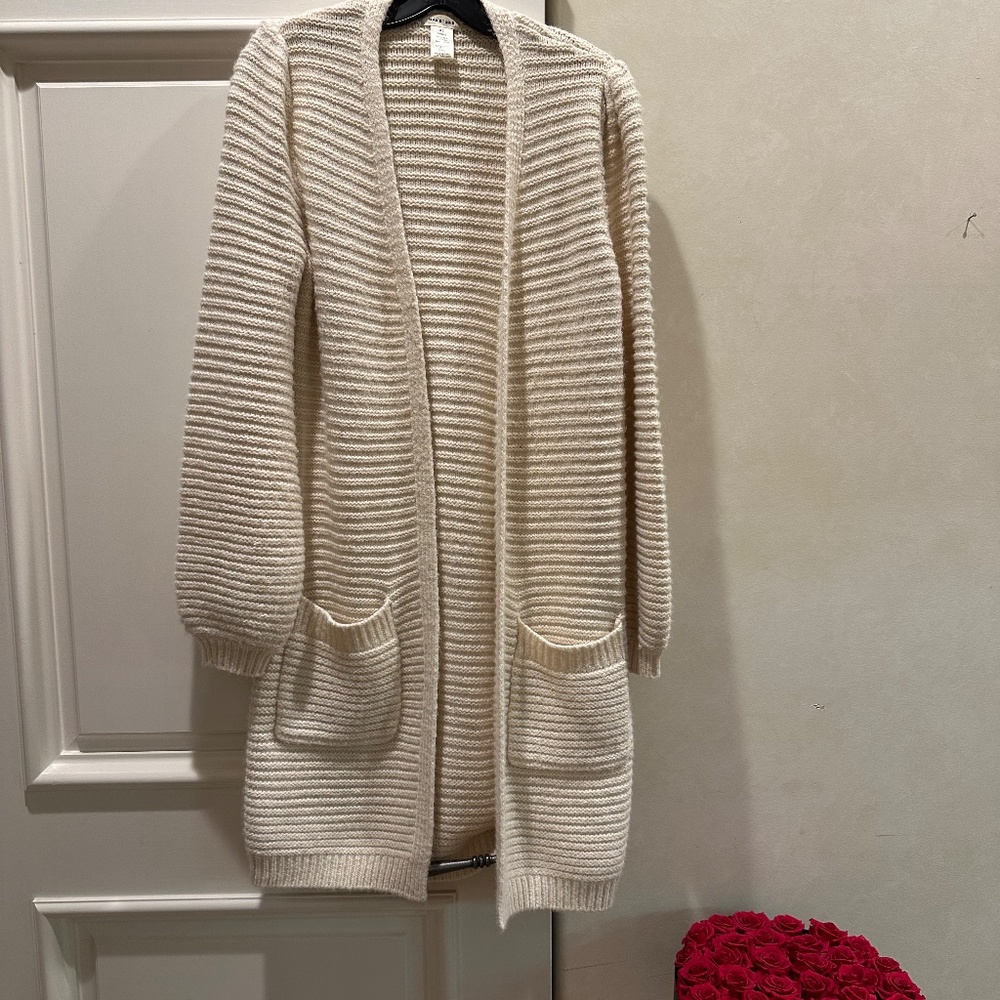 Cable knit long sweater heavy warm Size Small